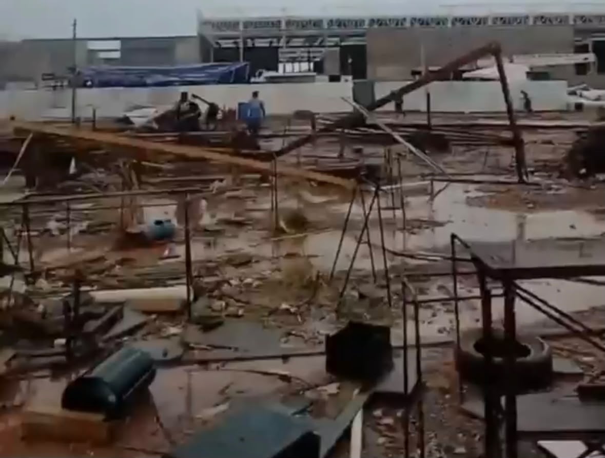 TEMPORAL COM VENTOS FORTES DERRUBA ESTRUTURAS NO PARQUE NOVO MATO GROSSO