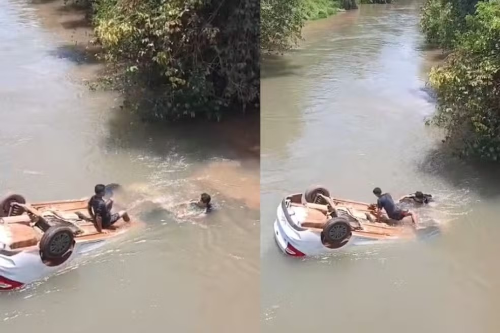 CRIANÇA DE 1 ANO SE AFOGA APÓS CARRO CAIR DE PONTE E É ENTUBADA EM SORRISO