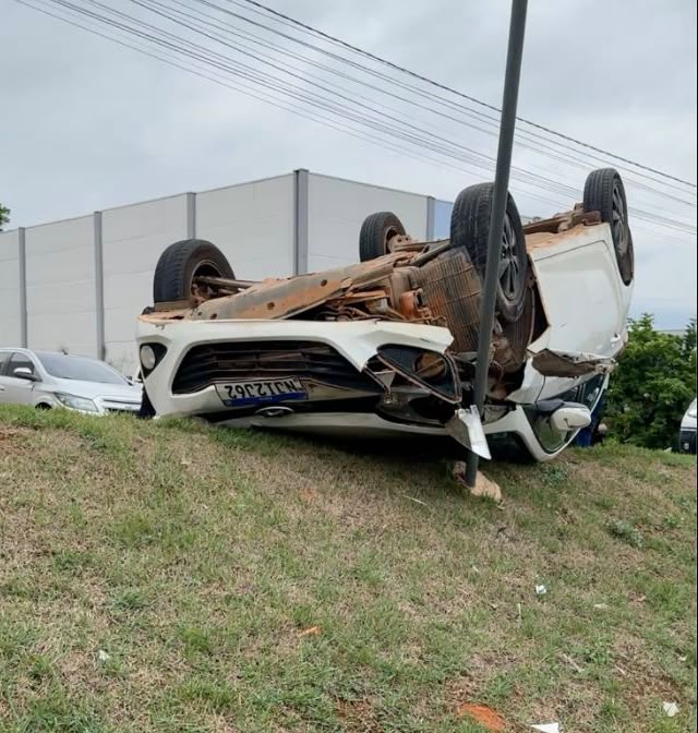 HB20 CAPOTA APÓS COLISÃO QUE ENVOLVE FOX E SAVEIRO EM AVENIDA DE SORRISO