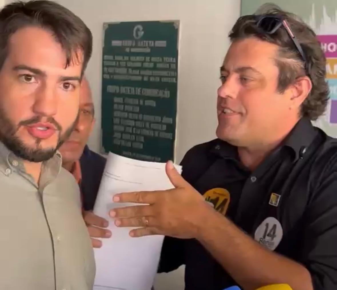 Após debate, Milas cobra documentos de filho de Wellington na saída da TV Vila Real