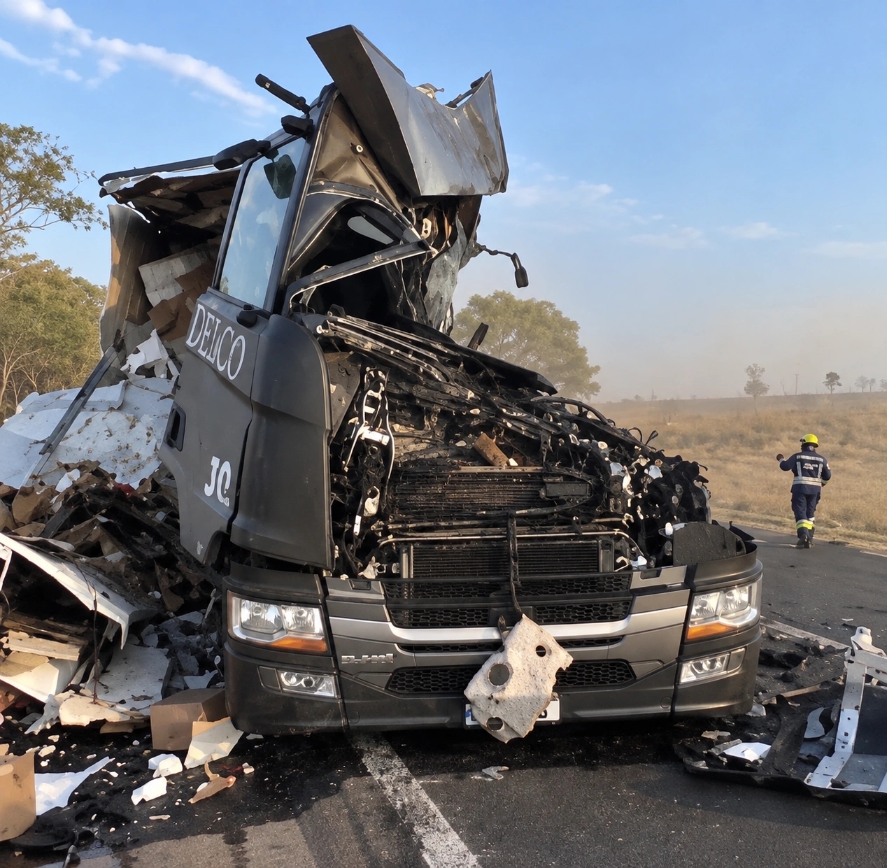 Motorista morre em colisão entre duas carretas e BR-364 é interditada em Mato Grosso